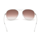 Tom Ford Unisex Grey Lens Silver Aviator Sunglasses with 100% UV Protection - FT0551 55 18Z