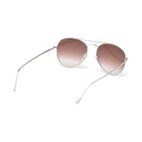 Tom Ford Unisex Grey Lens Silver Aviator Sunglasses with 100% UV Protection - FT0551 55 18Z