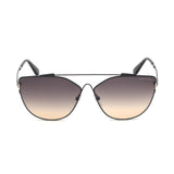 Tom Ford Womens Transparent Lens Black Cat Eye Sunglasses with 100% UV Protection - FT0563 64 01B