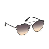 Tom Ford Womens Transparent Lens Black Cat Eye Sunglasses with 100% UV Protection - FT0563 64 01B