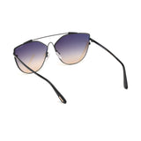 Tom Ford Womens Transparent Lens Black Cat Eye Sunglasses with 100% UV Protection - FT0563 64 01B