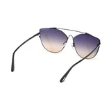 Tom Ford Womens Transparent Lens Black Cat Eye Sunglasses with 100% UV Protection - FT0563 64 01B