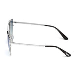 Tom Ford Womens Blue Lens Silver Cat Eye Sunglasses with 100% UV Protection - FT0563 64 18X