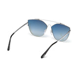 Tom Ford Womens Blue Lens Silver Cat Eye Sunglasses with 100% UV Protection - FT0563 64 18X