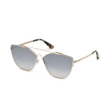 Tom Ford Womens Grey Lens Gold Cat Eye Sunglasses with 100% UV Protection - FT0563 64 28C