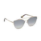 Tom Ford Womens Grey Lens Gold Cat Eye Sunglasses with 100% UV Protection - FT0563 64 28C