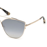 Tom Ford Womens Grey Lens Gold Cat Eye Sunglasses with 100% UV Protection - FT0563 64 28C