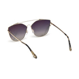 Tom Ford Womens Grey Lens Gold Cat Eye Sunglasses with 100% UV Protection - FT0563 64 28C