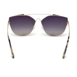 Tom Ford Womens Grey Lens Gold Cat Eye Sunglasses with 100% UV Protection - FT0563 64 28C