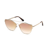 Tom Ford Womens Brown Lens Gold Cat Eye Sunglasses with 100% UV Protection - FT0563 64 33G