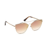 Tom Ford Womens Brown Lens Gold Cat Eye Sunglasses with 100% UV Protection - FT0563 64 33G