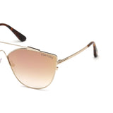 Tom Ford Womens Brown Lens Gold Cat Eye Sunglasses with 100% UV Protection - FT0563 64 33G