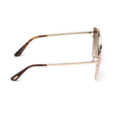 Tom Ford Womens Brown Lens Gold Cat Eye Sunglasses with 100% UV Protection - FT0563 64 33G