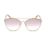 Tom Ford Womens Purple Lens Gold Cat Eye Sunglasses with 100% UV Protection - FT0563 64 33Z