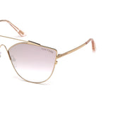 Tom Ford Womens Purple Lens Gold Cat Eye Sunglasses with 100% UV Protection - FT0563 64 33Z