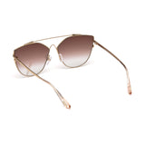 Tom Ford Womens Purple Lens Gold Cat Eye Sunglasses with 100% UV Protection - FT0563 64 33Z