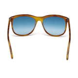 Tom Ford Womens Blue Lens Brown Square Sunglasses with 100% UV Protection - FT0567 56 53X