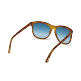 Tom Ford Womens Blue Lens Brown Square Sunglasses with 100% UV Protection - FT0567 56 53X