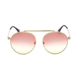 Tom Ford Womens Grey Lens Gold Round Sunglasses with 100% UV Protection - FT0571 58 28Z