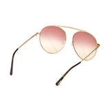 Tom Ford Womens Grey Lens Gold Round Sunglasses with 100% UV Protection - FT0571 58 28Z