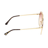 Tom Ford Womens Grey Lens Gold Round Sunglasses with 100% UV Protection - FT0571 58 28Z