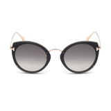 Tom Ford Womens Grey Lens Black Cat Eye Sunglasses with 100% UV Protection - FT0683 63 01B