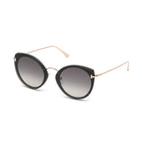 Tom Ford Womens Grey Lens Black Cat Eye Sunglasses with 100% UV Protection - FT0683 63 01B
