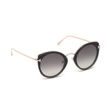 Tom Ford Womens Grey Lens Black Cat Eye Sunglasses with 100% UV Protection - FT0683 63 01B