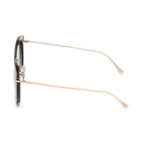 Tom Ford Womens Grey Lens Black Cat Eye Sunglasses with 100% UV Protection - FT0683 63 01B