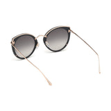Tom Ford Womens Grey Lens Black Cat Eye Sunglasses with 100% UV Protection - FT0683 63 01B