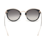 Tom Ford Womens Grey Lens Black Cat Eye Sunglasses with 100% UV Protection - FT0683 63 01B