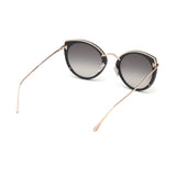 Tom Ford Womens Grey Lens Black Cat Eye Sunglasses with 100% UV Protection - FT0683 63 01B