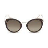 Tom Ford Womens Brown Lens Brown Cat Eye Sunglasses with 100% UV Protection - FT0683 63 52K