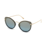 Tom Ford Womens Blue Lens Blue Cat Eye Sunglasses with 100% UV Protection - FT0683 63 55X