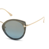 Tom Ford Womens Blue Lens Blue Cat Eye Sunglasses with 100% UV Protection - FT0683 63 55X