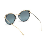 Tom Ford Womens Blue Lens Blue Cat Eye Sunglasses with 100% UV Protection - FT0683 63 55X