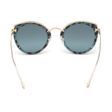 Tom Ford Womens Blue Lens Blue Cat Eye Sunglasses with 100% UV Protection - FT0683 63 55X