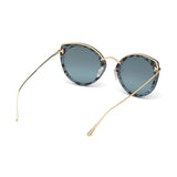 Tom Ford Womens Blue Lens Blue Cat Eye Sunglasses with 100% UV Protection - FT0683 63 55X