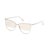 Tom Ford Womens Beige Lens Silver Navigator Sunglasses with 100% UV Protection - FT0684 58 16B