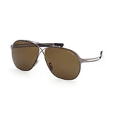 Tom Ford Mens Brown Lens Grey Aviator Sunglasses with 100% UV Protection - FT0829 61 12J