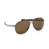 Tom Ford Mens Brown Lens Grey Aviator Sunglasses with 100% UV Protection - FT0829 61 12J