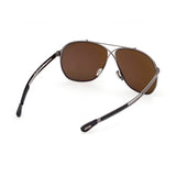 Tom Ford Mens Brown Lens Grey Aviator Sunglasses with 100% UV Protection - FT0829 61 12J