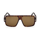 Tom Ford Mens Brown Lens Brown Square Sunglasses with 100% UV Protection - FT0933 58 52J