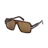 Tom Ford Mens Brown Lens Brown Square Sunglasses with 100% UV Protection - FT0933 58 52J