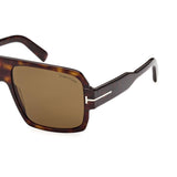 Tom Ford Mens Brown Lens Brown Square Sunglasses with 100% UV Protection - FT0933 58 52J