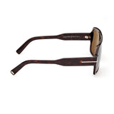 Tom Ford Mens Brown Lens Brown Square Sunglasses with 100% UV Protection - FT0933 58 52J