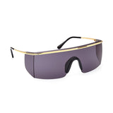 Tom Ford Mens Grey Lens Gold Shield Sunglasses with 100% UV Protection - FT0980 00 30A