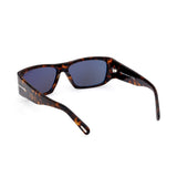 Tom Ford Unisex Grey Lens Brown Rectangular Sunglasses with 100% UV Protection - FT0986 56 52A