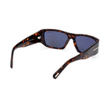 Tom Ford Unisex Grey Lens Brown Rectangular Sunglasses with 100% UV Protection - FT0986 56 52A
