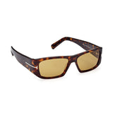 Tom Ford Unisex Brown Lens Brown Rectangular Sunglasses with 100% UV Protection - FT0986 56 52E